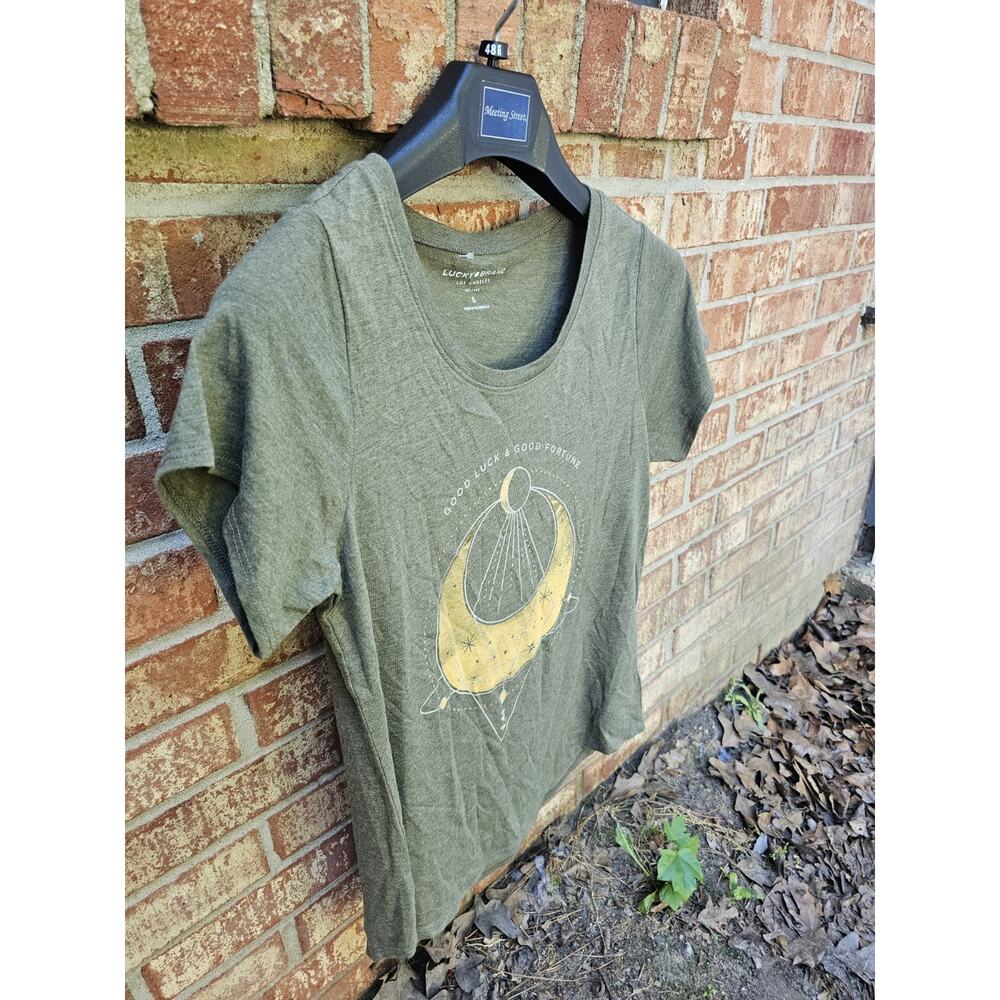 NWOT Lucky Brand Women S Tee Luck Good Fortune Celestial Moon Graphic T-Shirt